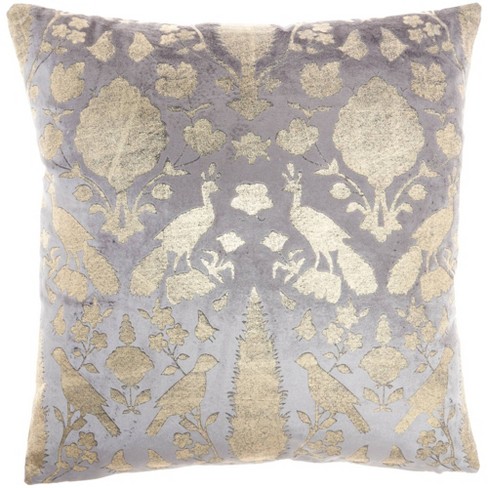 Gray and best sale gold throw pillows