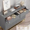 Grey 6 Drawer Double Dresser,Modern Dresser for Bedroom with Gold Handles,Long Storage Organizer for Closet - 4 of 4