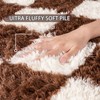 LOVEVOOK 5x7ft Checkered Area Rugs for Living Room, Bedroom, Soft Shaggy Brown and White Rugs Kids Room, Non-Slip Fuzzy Carpet Indoor - 4 of 4