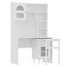 Sapphtopaz Computer Desk with 90° Rotating Desktop Gaming Desk with Storage Drawer and 2 Cabinets Writing Desk for Bedroom, Study Room, Office - 2 of 4