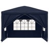vidaXL Blue Party Tent - Outdoor, UV & Water Resistant, Polyethylene Material, Robust Rust-Resistant Steel Frame, Decorative Windows - 3 of 4