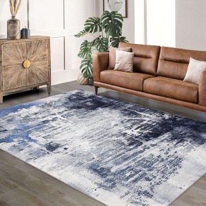 Boho Rugs - Washable Non Slip 10' x 13' Beige Floral Area Rug for Bedroom & More - 1 of 4