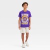 Boys' NBA Los Angeles Lakers Short Sleeve Graphic T-Shirt - Purple - 4 of 4