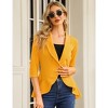 Women's 3/4 Sleeve Cropped Blazer Lightweight Open Front Cardigan Jacket for Business Causal - 4 of 4