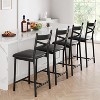 Bar Stools, Counter Height Metal Dining Chairs with Straight-line Back, Waterproof Surface Restaurant Dining Room Chairs - 2 of 4