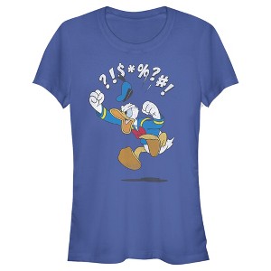 Juniors Womens Mickey & Friends Donald Duck Angry Jump T-Shirt - 1 of 4