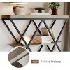 3-Tier Industrial Console Table with x-Shaped Metal Frame, Open Shelf Console Sofa Table for Living Room with Adjustable Feet - 4 of 4