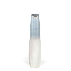 HomeRoots 40" Blue And White Ombre Ceramic Floor Vase - 1 of 4