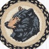 Earth Rugs Bear Profile Printed Round Jute Trivet – 10" Rustic Wildlife Accent with Heat-Resistant Braided Eco-Friendly Design - 3 of 3