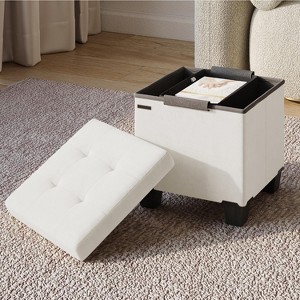 StorageBud Storage Ottoman for Bedroom End of Bed, Velvet Storage Bench, Large Storage Ottoman Bench, Entryway Bench with Storage - 1 of 4