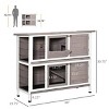 2 Tier Rabbit Hutch for Indoor and Outdoor Use,Weather-Resistant Bunny Cage with Nesting Areas-LAOTIES - 3 of 4