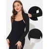 Allegra K Women's Elegant Long Sleeve Knit Open Front Crop Bolero Shrug 2 Packs - 2 of 4