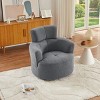 Single Swivel Lounge Chair, Soft Berber Fleece Accent Chair with Adjustable Headrest for Living Room or Office Use - Coolbibila - 3 of 4