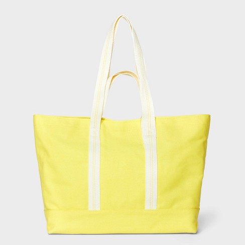 Bright yellow tote bag on sale