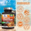 Organic Ceylon Cinnamon Supplement 1800mg - Certified Organic Ceylon Cinnamon Powder Pills - Energy & Heart Support for Women & Men - 180 Capsules - 3 of 4