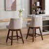 Height Swivel Bar Stools,Stool For Kitchen,Modern Wooden Fabric Bar Stools,High Footstool With Back At The Bar-Cuddlewood - 3 of 4