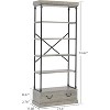 5 Tier Bookshelf with Drawer, Metal Display Standing Shelf, for Display and Storage in The Home Office, Living Room, Bedroom or Bathroom - 2 of 4