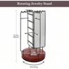 Rotating Jewelry Organizer Stand with 28 Necklace Hooks, Earring Holder, Holds Over 100 Pairs - Black - 4 of 4