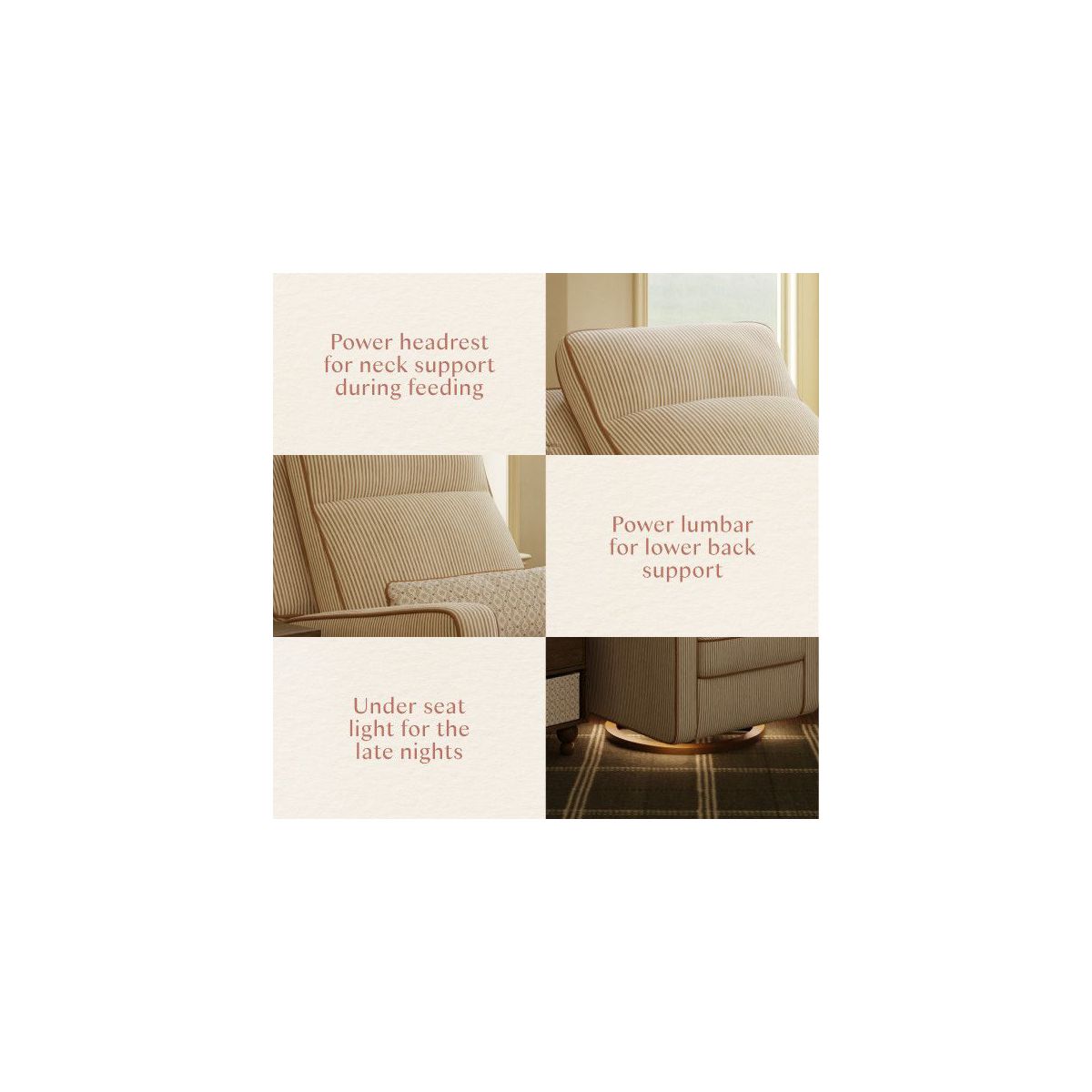 Babyletto Sigi Pro Power Recliner and Swivel Glider with Power Adjustable Headrest and Lumbar Support by Nate Berkus - thumbnail 7