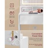 35.4-Inch Vanity Desk with LED Mirror and Charging Station, Makeup Table Set with Stool and Jewelry Storage, Cloud White - 4 of 4