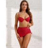 Elerevyo Women's Drawstring Underwire Spaghetti Straps Bikini Sets Beach Skirt Swimsuit 3 Pcs - 4 of 4