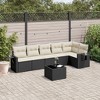 vidaXL Garden Sofa Set Black and Cream - 2 of 4
