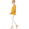 INSPIRE CHIC Women's Elegant Lace Sleeve Scalloped Trim Summer Casual Chiffon Blouse - 4 of 4