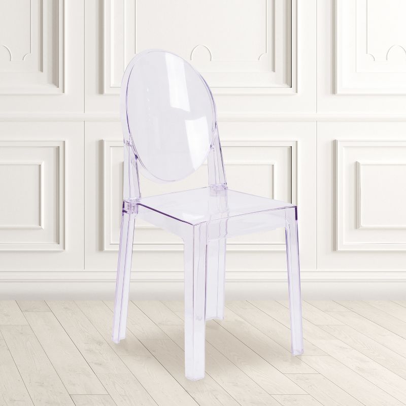Flash Furniture Ghost Chair with Oval Back in Transparent Crystal, 3 of 12