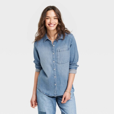 Women's Long Sleeve Classic Fit Button-Down Shirt - Universal Thread™ - image 1 of 3