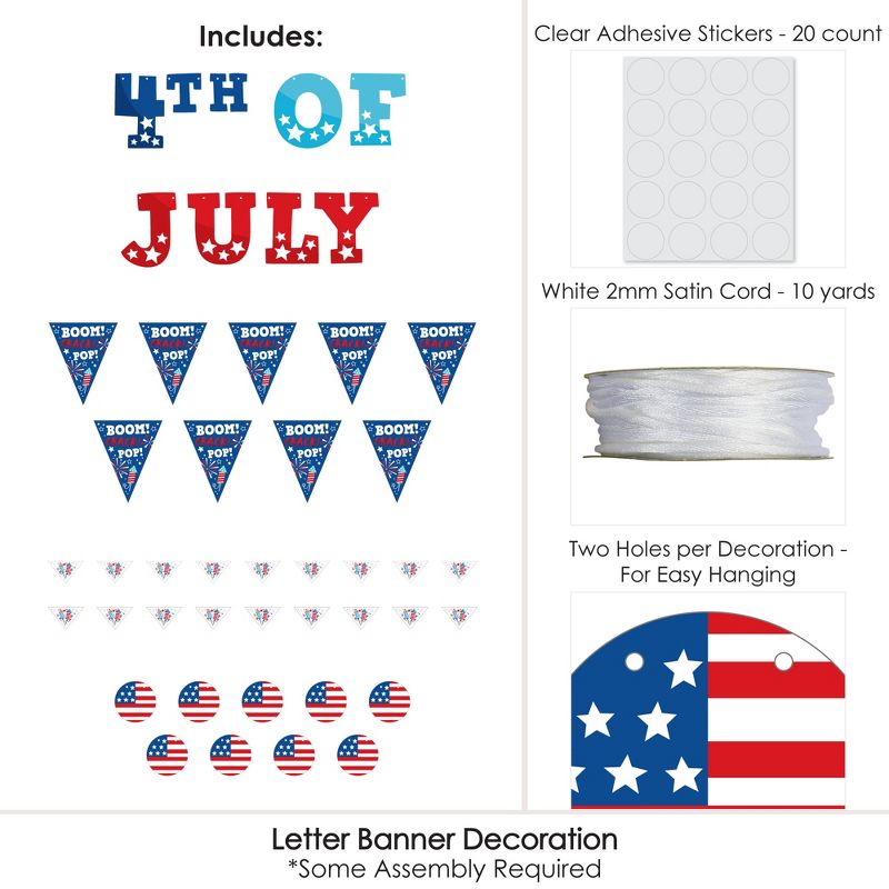 Big Dot of Happiness Firecracker 4th of July - Red, White &  Blue Party Letter Banner Decoration - 36 Banner Cutouts & 4th of July Banner Letters, 5 of 8