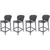HomeRoots Set of Four 26" Dark Gray Heavy Duty Plastic Low Back Counter Height Bar Chairs - 4 of 4