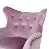 CAVINAS Button-Tufted Accent Chair with Oak Wood Legs,Plush Granular Velvet Upholstered Armchair,Lounge Chair for Living Room,Bedroom - 4 of 4