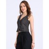 INSPIRE CHIC Women's Denim Sleeveless V Neck Button Down Casual Waistcoat Vest - 2 of 4