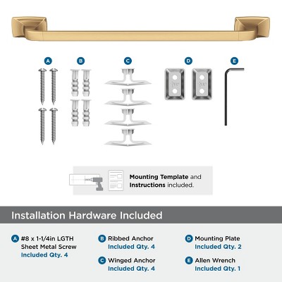 Highland Ridge 18" Champagne Bronze Wall Mounted Towel Bar