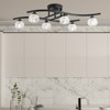 Maxax 29" Brown Crystal Orb Linear Flush Mount, 6-Light Modern Fixture for Kitchen/Dining Room/Living Room - 2 of 4