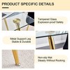 Okak Dining Table for Small Space, Contemporary Rectangle Tempered Glass Dining Table with Metal Legs for 4 People - 3 of 4