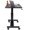 Stand Up Desk Store Crank Adjustable Height Single Column Rolling Mobile Standing Desk (Black Frame/Black Top, 36" Wide) - 4 of 4