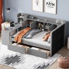 Merax Versatile Twin Size Upholstered Daybed with Built-In Side Table, Storage Drawers & Cabinets - 2 of 4