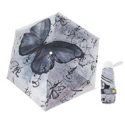 Unique Bargains Compact Umbrella Windproof Folding Lightweight for Travel