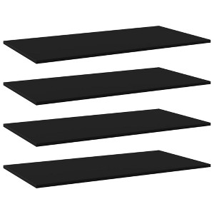 vidaXL Bookshelf Boards 4 pcs Black 39.4"x19.7"x0.6" Engineered Wood - 1 of 4