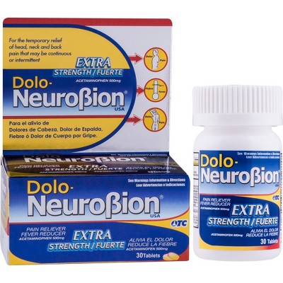 Dolo-NeuroBion Extra Strength Pain Reliever Tablets - Acetaminophen - 30ct