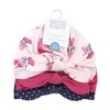 Hudson Baby Infant Girl Turban Cotton Headwraps, Pink Navy Floral, One Size - 2 of 4