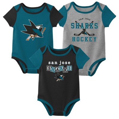 NHL San Jose Sharks Baby Boys' Game Winner 3pk Bodysuit Set - 18M