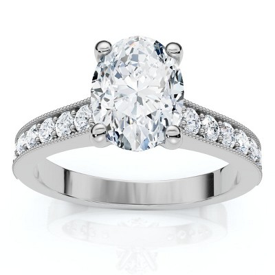 Pompeii3 1 1/3Ct Oval Diamond Engagement Ring 14k Gold or Platinum Lab Created