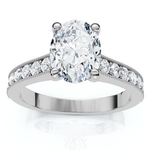 Pompeii3 1 1/3Ct Oval Diamond Engagement Ring 14k Gold or Platinum Lab Created - 1 of 4