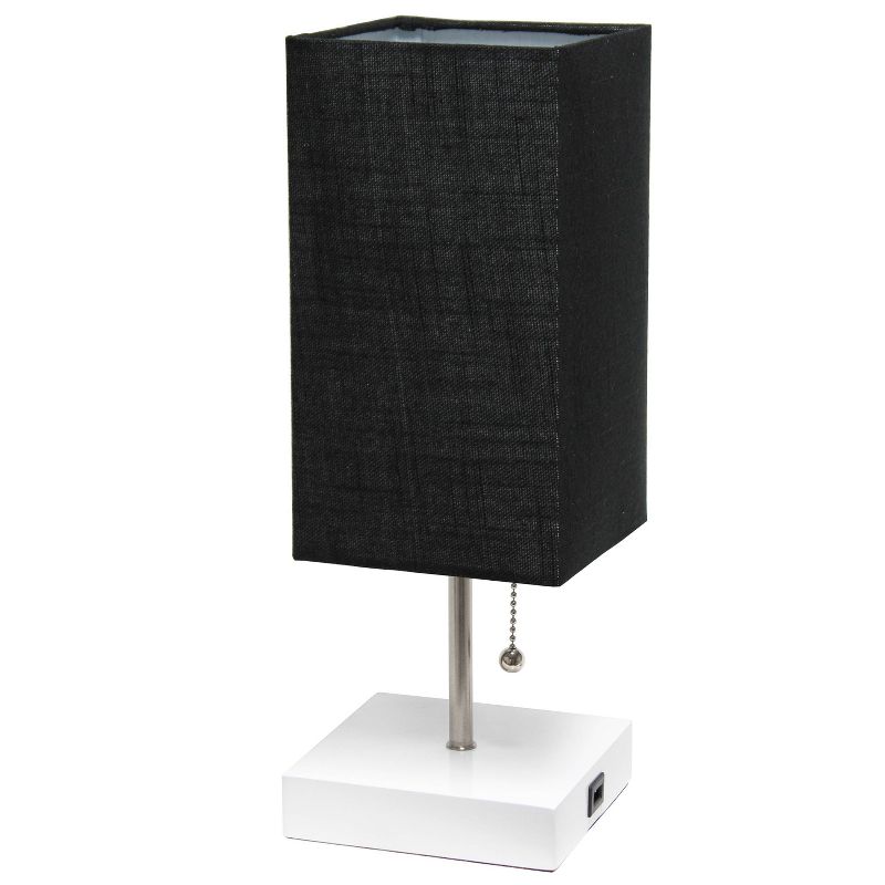 Petite Stick Lamp with USB Charging Port and Fabric Shade - Simple Designs, 1 of 10