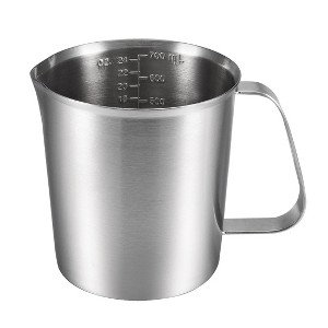 Unique Bargains Measuring Cup Including ML Scale Ounce Scale Stainless Steel Graduated Beaker with Handle for Lab Kitchen liquids - 1 of 4