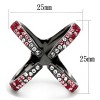 Slickblue Stainless Steel Cuff Ring, Multi-Series Crystal Feature, Women’s Fashion Ring, IP Light Black, Sizes 5-10 - 2 of 4