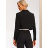 Allegra K Women's Long Sleeve Open Front Notched Lapel Business Cropped Blazers - 4 of 4
