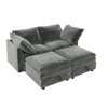 67" Modular Sectional Sofa Bed with Storage Seat, Faux Double-Layer Cushions, 4-Piece Free combination - 3 of 4